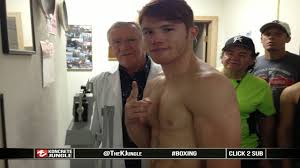 'Canelo' 7 day weigh in for Mayweather fight, 'Canelo' Alvarez 157.4 lbs  [LGv2]