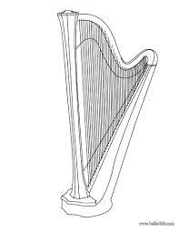 Old harp coloring page back. Pin On Music Lessons
