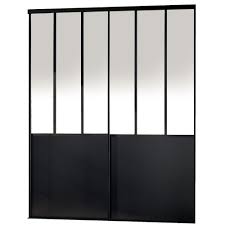 Retrouvez l'ensemble des produits commercialisés par optimum : Pack De 2 Vantaux Optimum Atelier Decor Noir Miroir Argent 2500x1500mm Porte De Placard Rangement Dressing Decoration Interieur