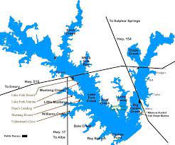 Lake Fork Online Map Bass Fishing Lake Fork Lake Map Lake