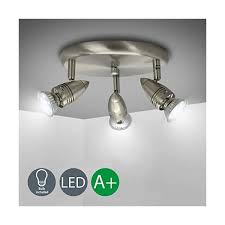 Top 7 led track lighting kits for kitchen, living room & art gallery reviewed. Dllt Flushmount Ceiling Track Lighting Kits 3 Light Multi Directional Ceiling Spot Lights Fixture With Gu10 Bulbs For Kitchen Living Room Bedroom Hallway Warm White Nickel Steel Complete Kits