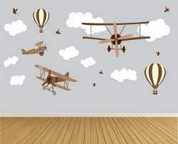 You can match any of our designs with your bedding and nursery set. Vintage Airplane Wall Decals Nursery Wall Decals Hot Air Etsy Airplane Wall Airplanes Wall Decals Nursery Wall Decals