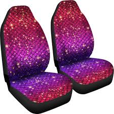 Sparkly Mermaid Scale Car Seat Cover Set Of 2 My Soul Spirit Car Seat Cover Sets Girly Car Accessories Carseat Cover