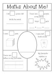 Maths About Me Kindergarten Prep Number Sense Math About Me Kindergarten Prep Math