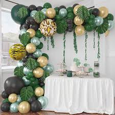 Buy Pateeha Jungle Safari Balloon Garland Kit 135 Pcs Safari Birthday Decorations For Boy Green Tropical Palm Leaves Animal Print Balloons Arch Wild One Jungle Baby Shower Party Supplies Online In Usa