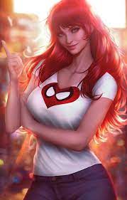 Mary Jane Watson in a textless variant cover for The Amazing Spider-Man 27.  Artwork by Ariel Diaz : r/Spiderman