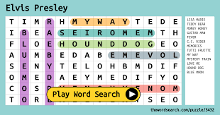 Check spelling or type a new query. Elvis Presley Word Search