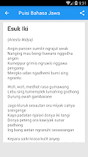Geguritan bahasa jawa diajarkan semenjak kita duduk di bangku sekolah. Puisi Bahasa Jawa Apps No Google Play