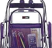 Amazon.com: MGgear Venta al por mayor Caja a granel Paquete de 20 mochila  transparente con ribete de color, púrpura, transparente, (Clear / Purple),  ...