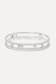 Explore a wide selection of jewelry all crafted in beautiful 18k yellow gold, rose gold, and white gold. White Gold Move Romane 18 Karat White Gold Diamond Bangle Messika Net A Porter