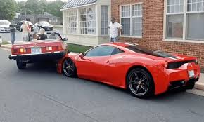 Car Tastrophe Mercedes Benz Reverses Onto Ferrari 458 Speciale Ferrari 458 Car Ferrari