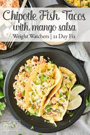 Weight watchers fish tacos mango salsa. Chipotle Fish Tacos With Mango Salsa Air Fryer Oven Stovetop The Foodie And The Fix