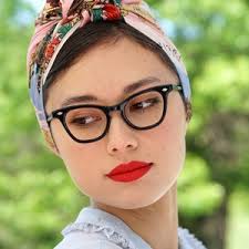 Vintage Photo 2 Ladies Man Cat Eye Glasses Elderly 1950's