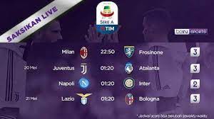 Untuk para penonton yang ingin menonton pertandingan sepak bola secara gratis dan mudah langsung aja berkunjung ke nobartv nonton bola online gratis yang akan membuat para. Jadwal Bola Malam Ini Live Streaming Bein Sports Pekan Panas Menuju Empat Besar Liga Italia Tribun Jogja