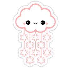 Cute Pink Snow By Sugarhai Kawaii Stickers Kawaii Doodles Cute Drawings