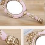 Vintage Shabby Chic Wedding Rose Hand Held Mirror pink Blue White Gold