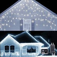 Awq 400led 32ft Icicle Lights Curtain Fairy Light Icicle Christmas Outdoor Dripping Lights 8 Modes For Christmas Th In 2020 Garden Bedroom Icicle Lights Curtain Lights