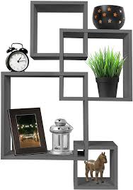 Free shipping on qualified orders. Woodkartindia Intersecting Wall Shelf For Wall Decoration Wall Shelves Set Of 4 Grey Wall Rack For Home Decor Book Shelf For Office Decor Interlock Shelf For Kitchen Bathroom Amazon In Furniture