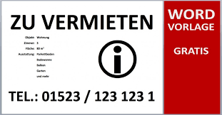 Sie müssen für die erstellung des mietvertrages mit gebühren in der. Vorlage Schild Zu Vermieten Convictorius