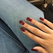 As the caption suggests, use the gel polish for your nails to give a shiny twist to your french tips. 45 Simple And Charming Wine Red Nail Art Designs Fall Burgundy Nails Wine Red Stiletto Nails Burgundy Wine N Red Gel Nails Squoval Nails Squoval Acrylic Nails