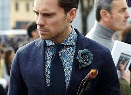 Navy Floral Print Shirt Blazer And Tie Floral Long Sleeve Shirt Gentleman Style Mens Fashion Blog