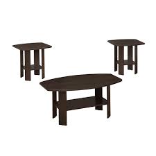 Shauna gold & clear side table. Monarch Specialties Monarch Wood Table Set 3 Pieces Cappuccino Rona