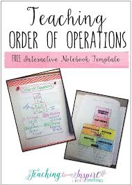 Teaching Order Of Operations Free Inb Template Teaching