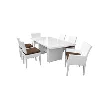 Custom furniture at eurostyle furniture. Miami Rectangular Patio Dining Table 4 Armless Chairs 2 Arm Chairs In Cocoa From Homesquare Accuweather Shop
