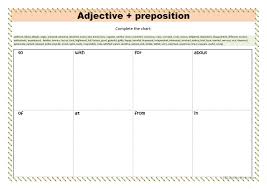 Adjective Preposition English Esl Worksheets