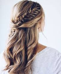 Simple & romantic hairstyle for medium length hair. 53 Pretty Half Updo Wedding Hairstyles Weddingomania