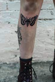 Moth Ryan Jacob Smith Portland Oregon Knee Tattoo Tattoos Leg Tattoos