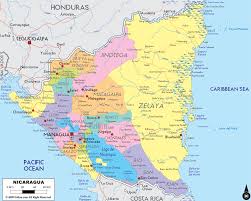 The island occupies a total area of about 130,375 square kilometre. Detailed Political Map Of Nicaragua Ezilon Maps