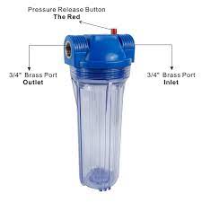 It is also a complete system that comes with a bracket, pressure relief button, filter and wrench. Standard 10 Inch Clear Water Filter Housing 3 4 Brass Port With Pressure Relief Mounting Bracket Wrench And Screws Filter Housing Water Filter Housingtransparent Filter Housing Aliexpress