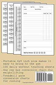 gym diary daily fitness journal with one rep max and