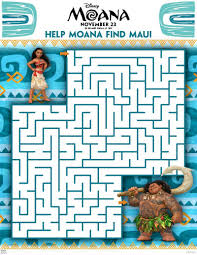 Free Disney Moana Maze Moana Coloring Moana Coloring Pages Moana Party