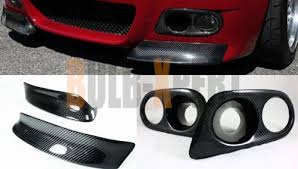 Csl Style Carbon Fiber Bumper Lip Splitter Fog Light Cover For 01 06 Bmw E46 M3 Bmw I Bmw E46 Bmw