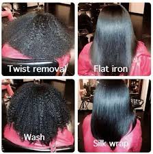 Steps To Do A Silk Wrap To Straighten Natural Hair Straightening Natural Hair Natural Hair Styles Silk Press Natural Hair
