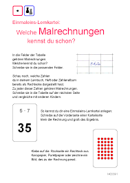 Die tabelle enthält alle ergebnisse des kleinen einmaleins, die quadratzahlen sind farbig hinterlegt. Sichere Multiplikation Lernkartei Einmaleins