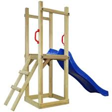 Spielturm Mit Rutsche Leiter 237 X 60 X 175 Cm Kiefernholz Spielturm Rutsche Spielhaus Aus Holz