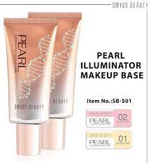Swiss Beauty Pearl Illuminator Makeup Base Liquid Silver Pink 35 G Makeup Base Illuminator Makeup Illuminator