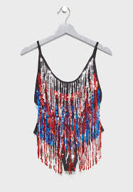 Sequin Fringed Swimsuit