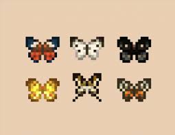 Pixel Art Butterflies In 2020 Pixel Art Pattern Pixel Art Tutorial Pixel Art