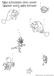 Illustration Ausmalbild Unterwasser