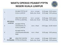Pejabat perhubungan negeri sabah kuala lumpur, tingkat 2, wisma dergahayu no.26, jalan indah 23 taman cheras indah 56100 kuala lumpur. Ptptn V Tvittere Perlanjutan Waktu Operasi Pejabat Ptptn Seluruh Negara Http T Co 9kzdsty4av