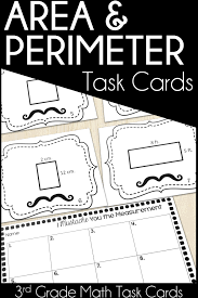 Practice Area And Perimeter Of Rectangles With These Simple And Straightforward Blackline Task Cards These Perimeter Task Cards Area And Perimeter Task Cards