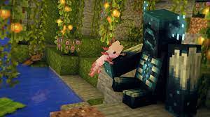Le Warden Et L Axolotl Les 2 Nouvelles Creatures Annoncees Pour Minecraft 1 17 En Train De Chiller Minecraft Minecraft Drawings Minecraft Wallpaper