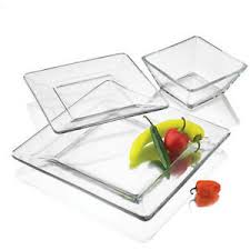 Take it out and see. New 12 Piece Glass Square Dinnerware Set Modern Home Dorm Dishes Microwave Safe Ebay