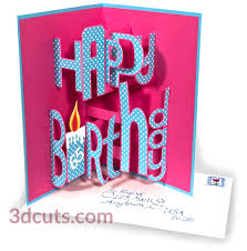 Beautiful ribbon pop up birthday card diy. Happy Birthday Pop Up Whimsy Font 3dcuts Com
