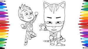 The night villains are romeo who is a. Pj Masks Coloring Pages For Kids Connor Transforms Into Catboy Art Colours For Children Youtube
