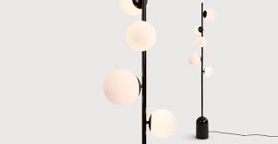 Vetro Floor Lamp Black And Opal Glass Stehlampe Stehlampe